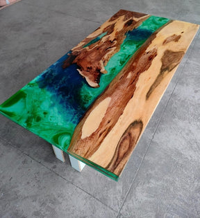 Rainbow Epoxy Resin Dining Table Coffee Table Living Room Table Center Table Patio Table Console Table Kitchen Table End/Side Table Living Room Table Home Décor - resinhomefurniture