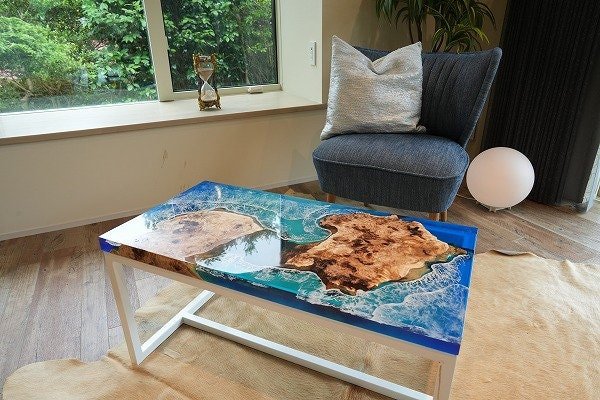 River Table Epoxy Dining Table Resin Coffee Table for 2, 4, 6, 8, Clear Ocean Table Living Room Table Epoxy Table Top Bar Counter - resinhomefurniture