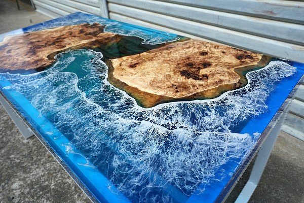 River Table Epoxy Dining Table Resin Coffee Table for 2, 4, 6, 8, Clear Ocean Table Living Room Table Epoxy Table Top Bar Counter - resinhomefurniture