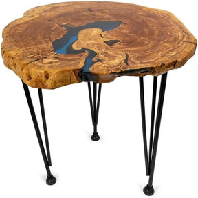 Stunning Sparky Transparent Blue Epoxy Resin Round Table Coffee Table Side/End Table Epoxy Dining Table Living Room Table for 2, 4, 6, 8 Home Decor Patio Table - resinhomefurniture