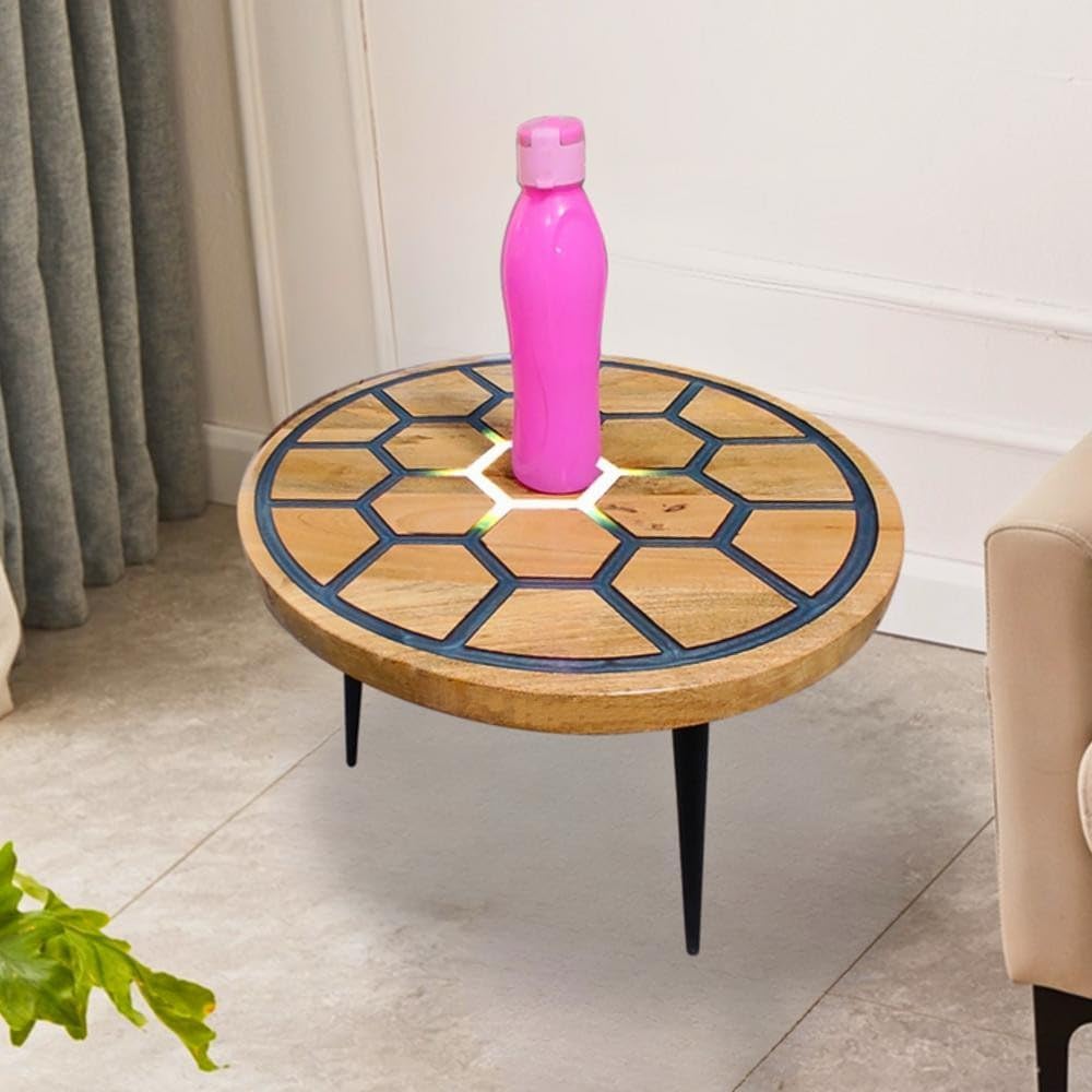 Touch Sensing Lighting Glowing Coffee Table Made of Epoxy Resin Round Table Magic Touch End Table Console Table Home Décor. Size 24 by 24 with Legs 18" Inches - resinhomefurniture