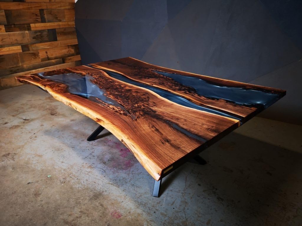 translucent - live - edge - epoxy - metallic - gray - resin - dining - table - coffee - table - living - room - table - conference - table - center - table - console - table - end - table - resinhomefurniture