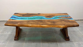 Turquoise Blue Epoxy Resin Dining Table Living Room Table Patio Table Coffee Table End/Side Table Console Table Kitchen Table Bar Counter Table - resinhomefurniture