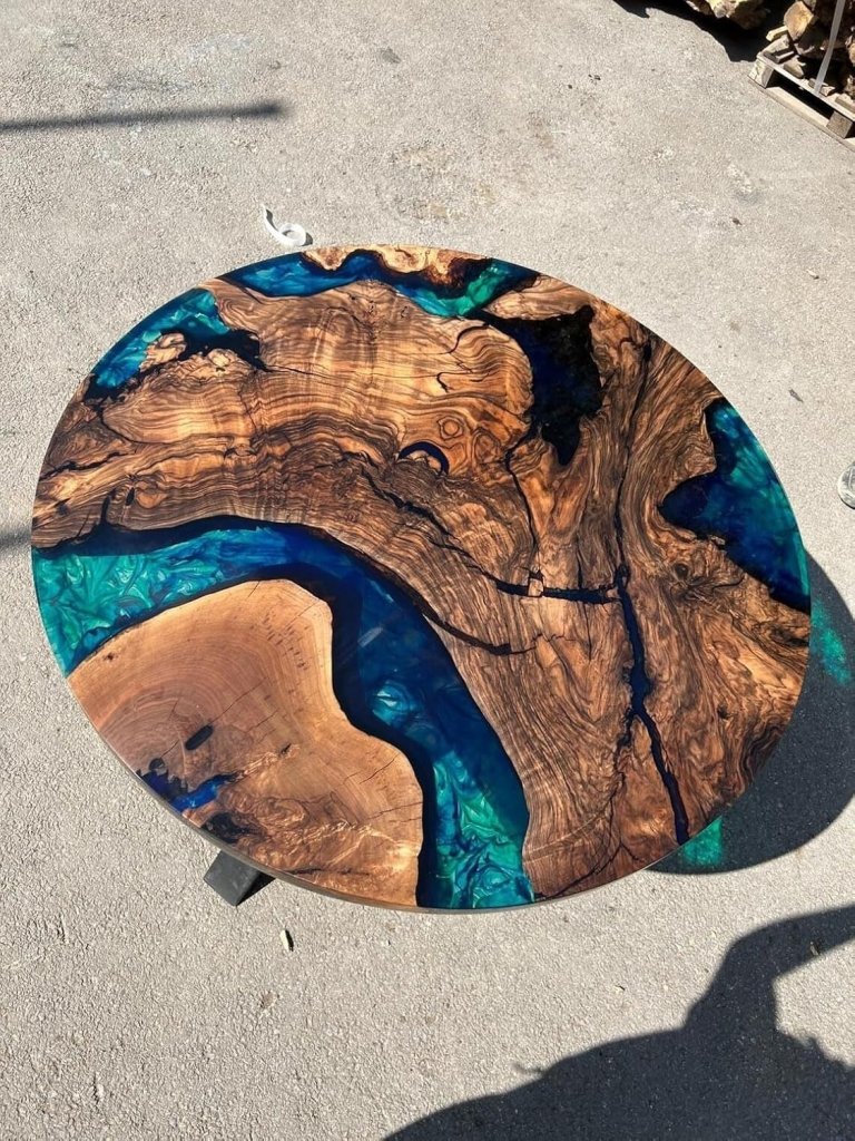 Turquoise Green Epoxy Resin Table Round Coffee Table Dining Table Patio Table Console Table Bar Counter Table Side &End Table Home Décor - resinhomefurniture