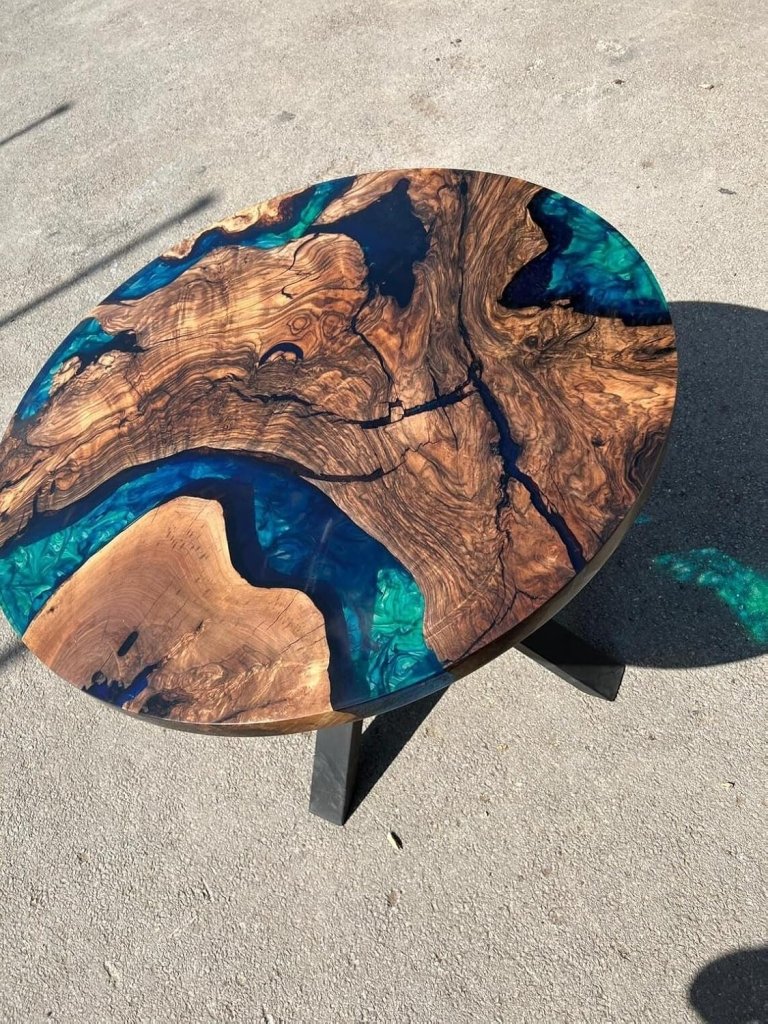 Turquoise Green Epoxy Resin Table Round Coffee Table Dining Table Patio Table Console Table Bar Counter Table Side &End Table Home Décor - resinhomefurniture