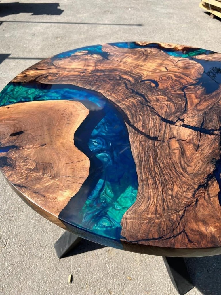 Turquoise Green Epoxy Resin Table Round Coffee Table Dining Table Patio Table Console Table Bar Counter Table Side &End Table Home Décor - resinhomefurniture