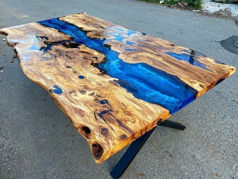 turquoise - island - blue - epoxy - resin - dining - table - coffee - table - console - table - patio - table - conference - table - kitchen - table - central - table - bar - counter - table - end - side - table - resinhomefurniture