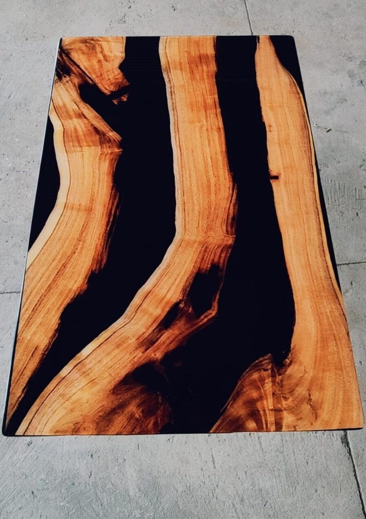 Tuzech Custom Made Live Edge With Black Epoxy Table Epoxy Dining Table Coffee Table End Table Bar Counter Top Living Room Table Wooden Table - resinhomefurniture