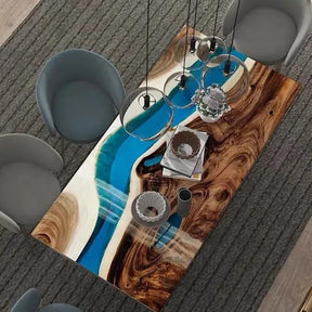 TUZECH Custom Made Wood Resin Epoxy Realistic River Dinning Table Coffee Table Side/End Table Coastal Table Top Living Room Table Bar Counter Home Décor - resinhomefurniture