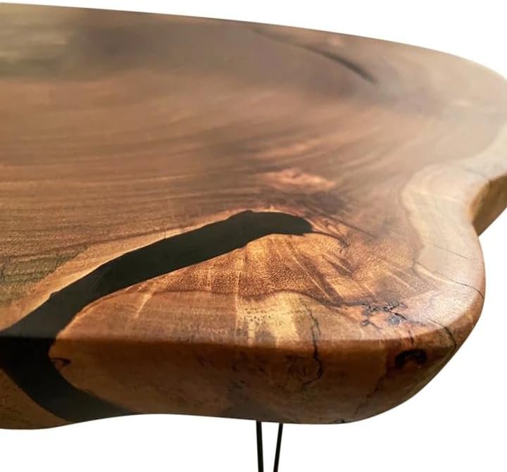 TUZECH Elegant and Durable Live Edge Round Coffee Table Dining Table Center Table Living Room Table Office Table End/Side Table Home Décor - resinhomefurniture