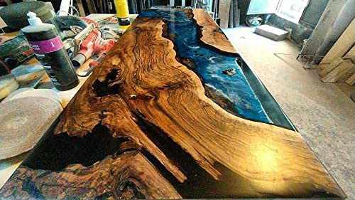 TUZECH Epoxy Resin Realistic River Table, Epoxy Resin River Table, Epoxy Resin River Dining Table, Ocean Table, Epoxy Resin Ocean Table, Ocean - resinhomefurniture