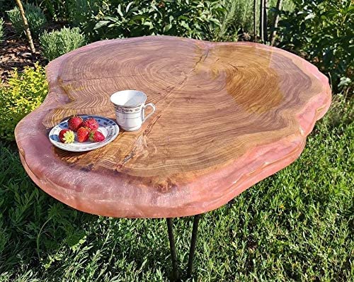 Tuzech Epoxy Table Fully Customised Thick Resin River Table Indoor Outdoor Coffee Table Top Wooden Dining Table (32X29 Inches) - resinhomefurniture