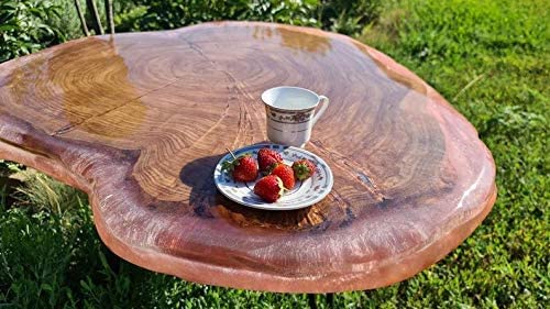 Tuzech Epoxy Table Fully Customised Thick Resin River Table Indoor Outdoor Coffee Table Top Wooden Dining Table (32X29 Inches) - resinhomefurniture