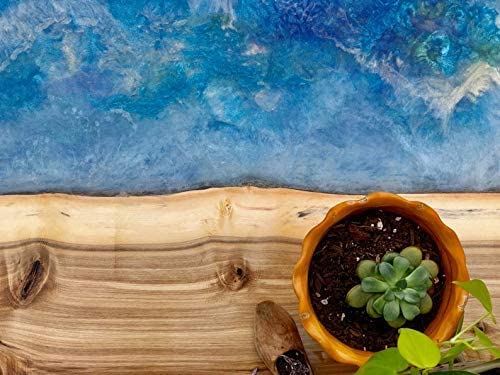 Tuzech Epoxy Table Top Fully Customised Thick Resin River Table Indoor Outdoor Coffee Table Top (48 X 24 Inches) - resinhomefurniture