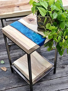 Tuzech Epoxy Table Top Fully Customised Thick Resin River Table Indoor Outdoor Coffee Table Top (48 X 24 Inches) - resinhomefurniture