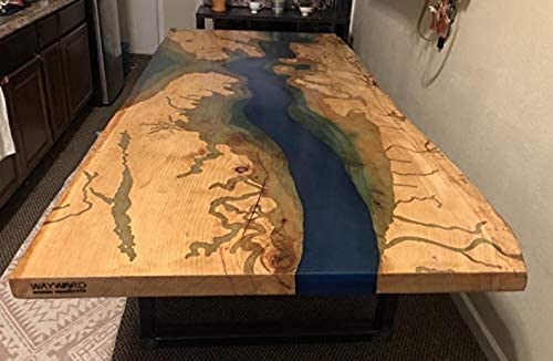 Tuzech Epoxy Table Top Fully Customised Thick Resin River Table Indoor Outdoor Wooden Dining Table Top - resinhomefurniture