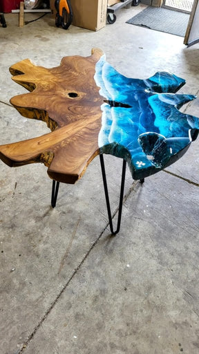 TUZECH Exquisite Resin Oceans Look Epoxy Round Coffee Table Console Table Patio Table Centre Table Kitchen Table End/Side Table Living Room Table Office Table Home Décor - resinhomefurniture