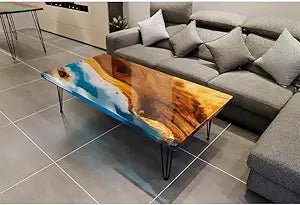 TUZECH River Table Epoxy Dining Table Resin Coffee Table Ocean Table Living Room Table Epoxy Table Top Home Décor Patio Table Conference Table Bar Counter - resinhomefurniture