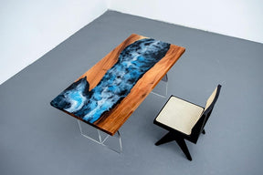 unique - attractive - navy - blue - ocean - deep - turbulent - flow - epoxy - dining - table - resin - table - coastal - table - dining - table - coffee - table - side - end - table - patio - table - home - decor - resinhomefurniture