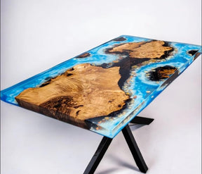 unique - blue - island - look - epoxy - resin - dining - table - coffee - table - end - table - wooden - table - living - room - table - bar - counter - home - decor - side - table - top - resinhomefurniture