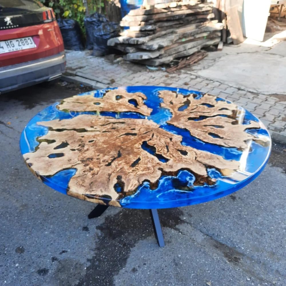 Unique Blue River Epoxy Resin Dining Table Coffee Table Living Room Table Console Table Patio Table Bar Counter Table End/Side Table Kitchen Table Home Décor - resinhomefurniture