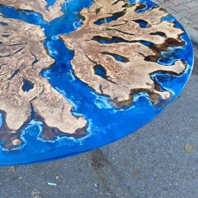 Unique Blue River Epoxy Resin Dining Table Coffee Table Living Room Table Console Table Patio Table Bar Counter Table End/Side Table Kitchen Table Home Décor - resinhomefurniture