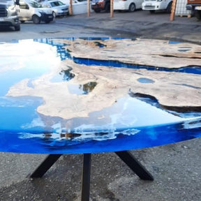 Unique Blue River Epoxy Resin Dining Table Coffee Table Living Room Table Console Table Patio Table Bar Counter Table End/Side Table Kitchen Table Home Décor - resinhomefurniture