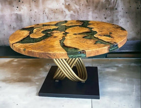 Unique Green Multi River Look Epoxy Resin Round Table Top Dinning Table Coffee Table End Table Living Room Table Bar Counter Home Decor - resinhomefurniture