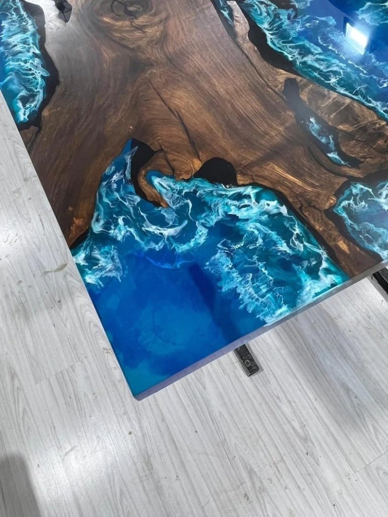 Unique Special Pattern Resin River Flow Epoxy Dining Table Living Room Table Coffee Table Kitchen Table Home Office Table Console Table Patio Table Home Décor - resinhomefurniture