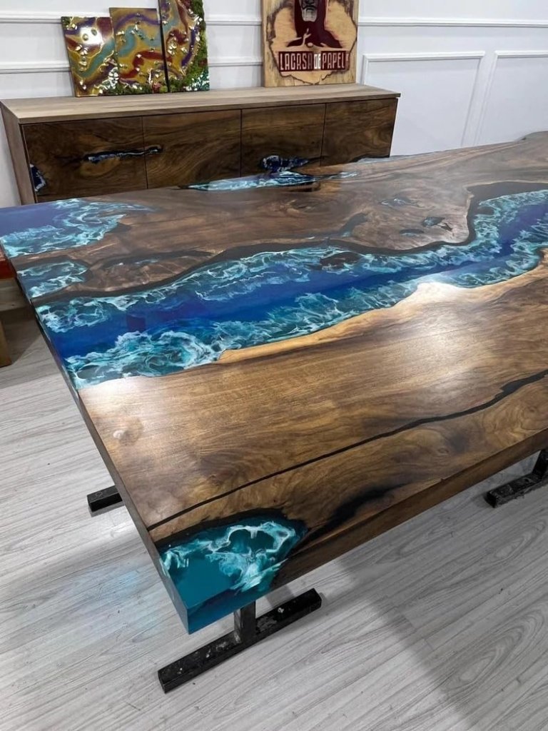 Unique Special Pattern Resin River Flow Epoxy Dining Table Living Room Table Coffee Table Kitchen Table Home Office Table Console Table Patio Table Home Décor - resinhomefurniture